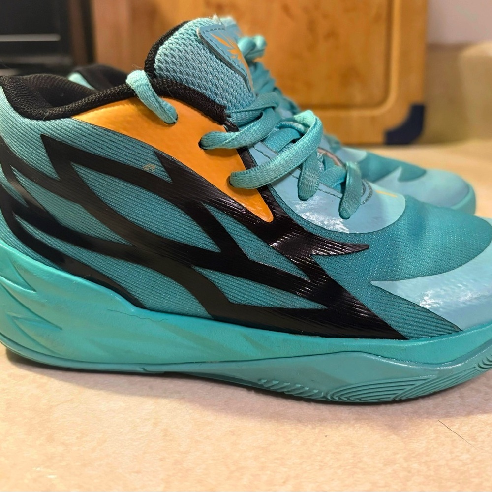Puma LaMelo Ball MB.02 Aqua Black Basketball Sneaker Shoes Sz 12c